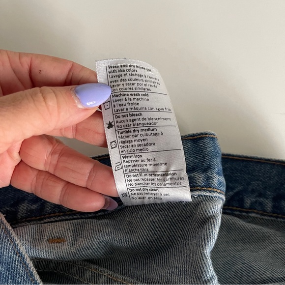 Thrashed 90s CARHARTT High Waisted Denim Workwear Blue Boyfriend Jeans - Picture 11 of 11